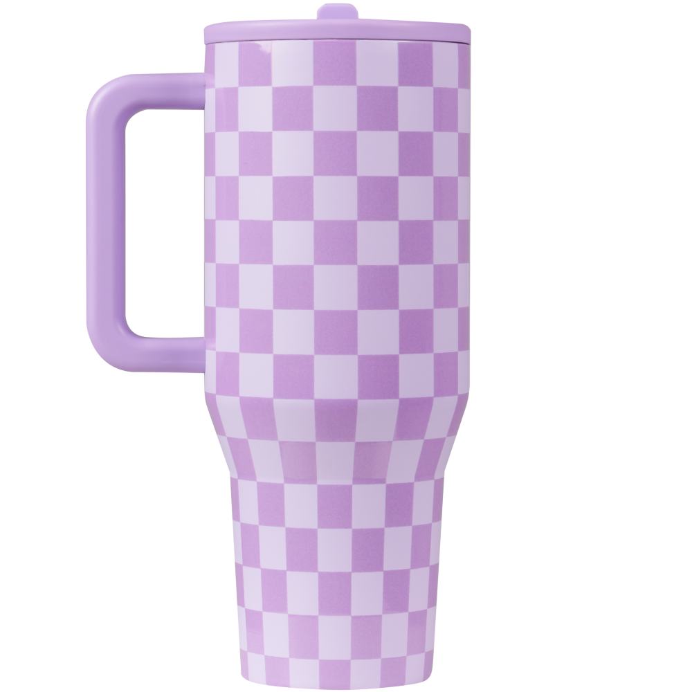 Lavender Checkers Traveler (40oz)