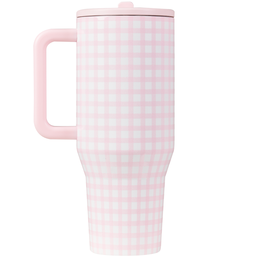 Pink Gingham Traveler (40oz)