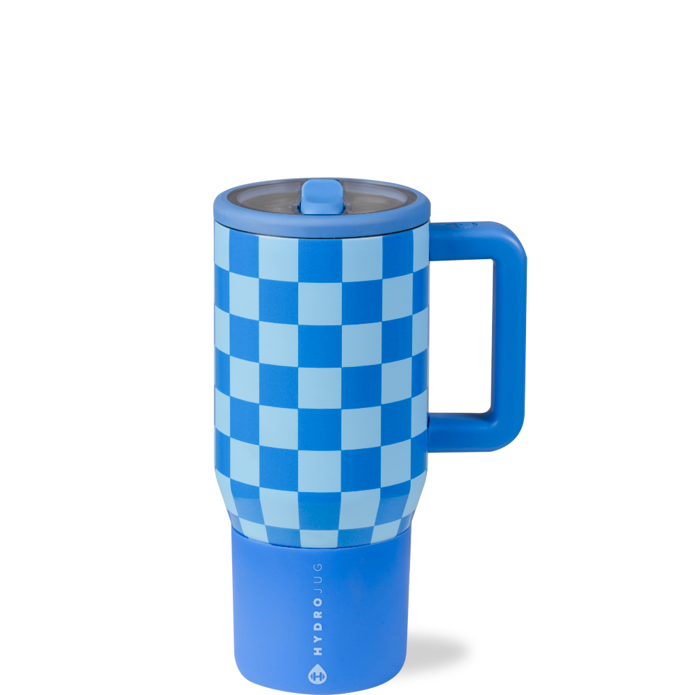 Cobalt Checkers Traveler (20oz)