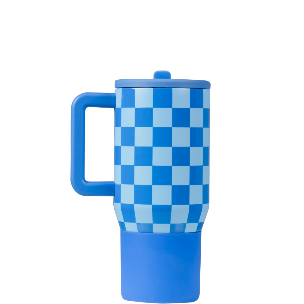 Cobalt Checkers Traveler (20oz)