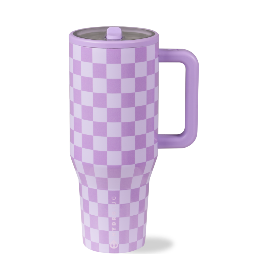 Lavender Checkers Traveler (32oz)