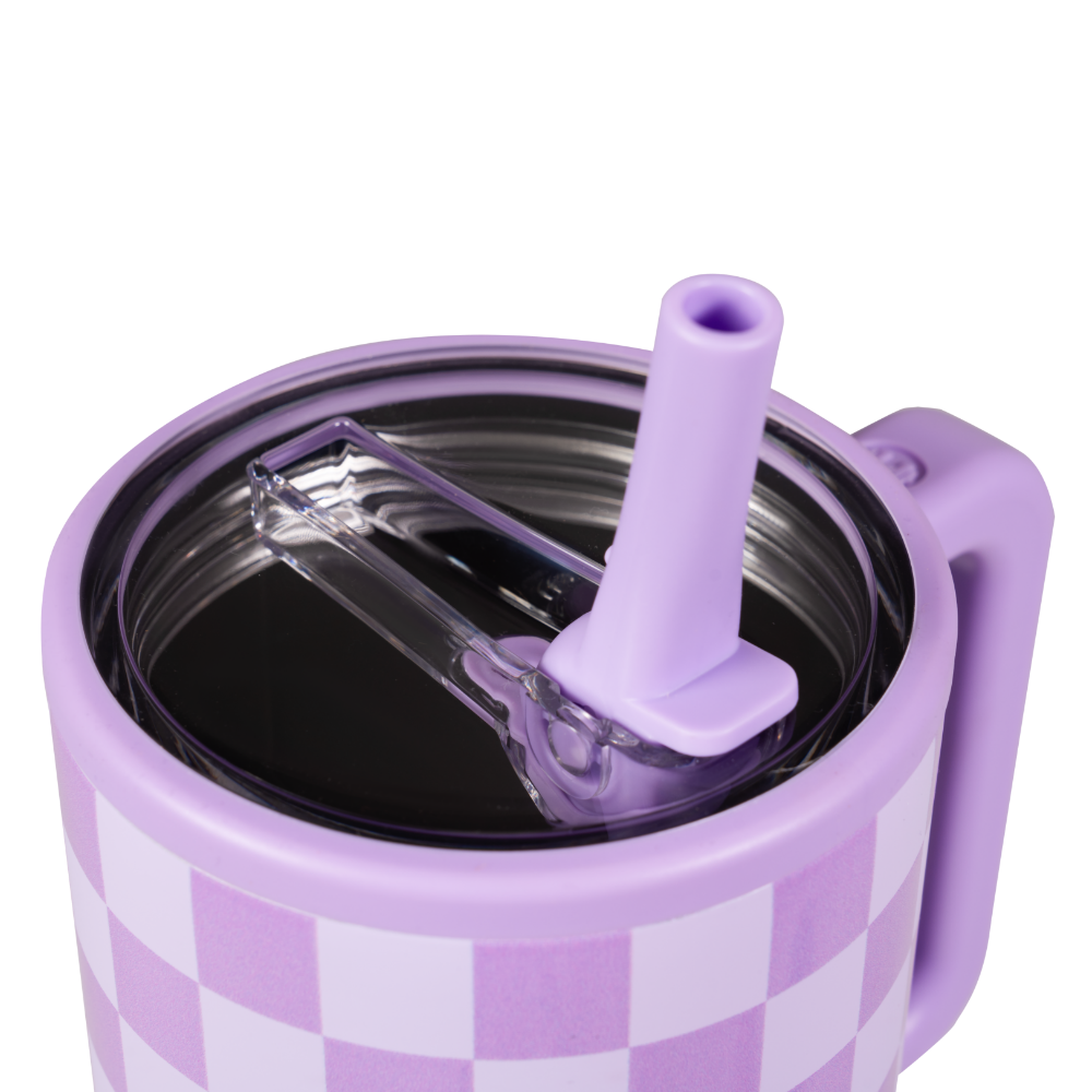 Lavender Checkers Traveler (32oz)