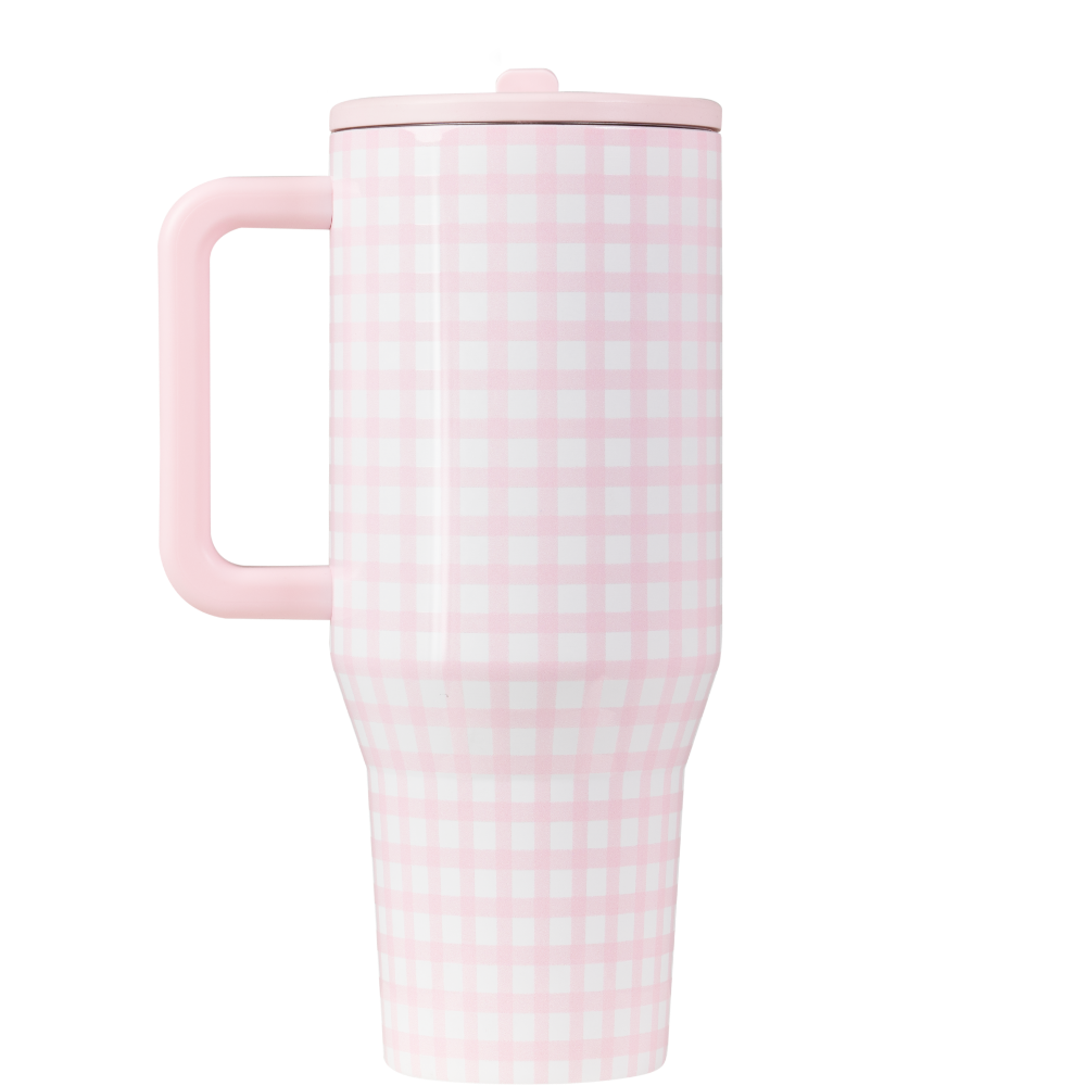 Pink Gingham Traveler (32oz)